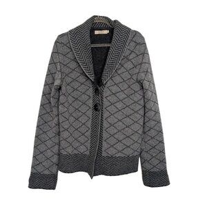 A Ida Cardigan Womens Size Large Gray Wool Blend Made in Italy 2 Button Sweater